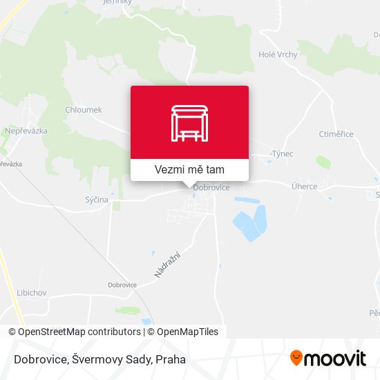 Dobrovice, Švermovy Sady mapa