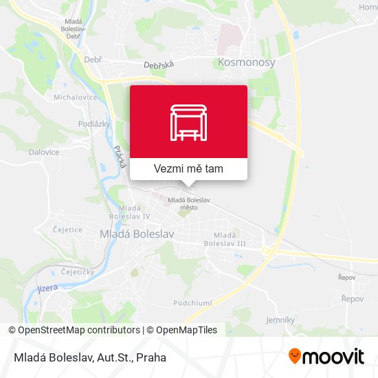 Mladá Boleslav, Aut.St. mapa