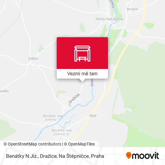 Benátky N.Jiz., Dražice, Na Štěpničce mapa