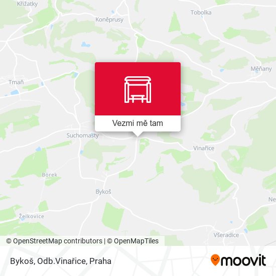 Bykoš, Odb.Vinařice mapa