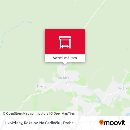 Hvožďany, Roželov, Na Sedlečku mapa