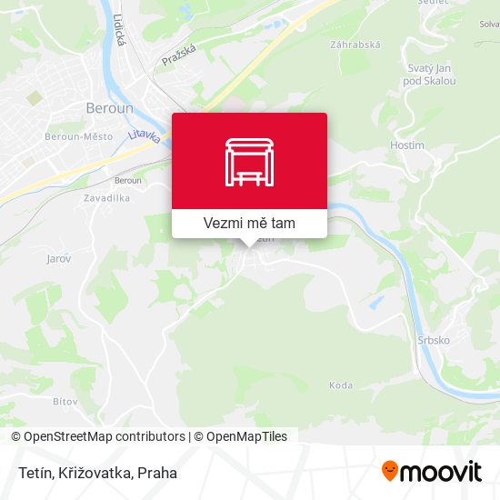 Tetín, Křižovatka (1) mapa