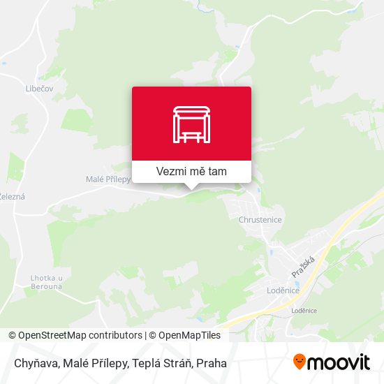 Chyňava, Malé Přílepy, Teplá Stráň mapa