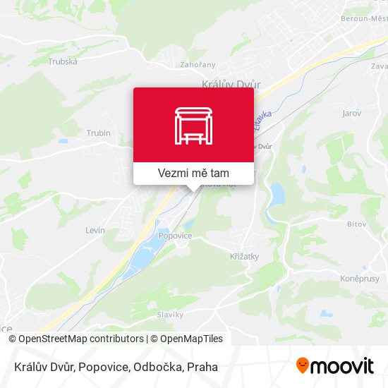 Králův Dvůr, Popovice, Odbočka mapa