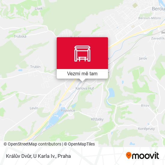 Králův Dvůr, U Karla Iv. mapa