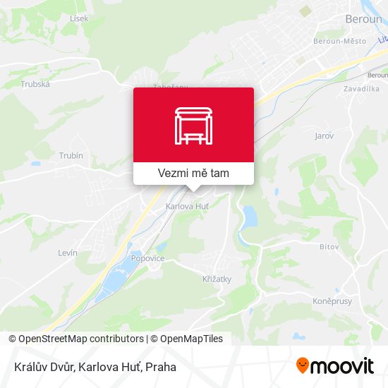 Králův Dvůr, Karlova Huť mapa