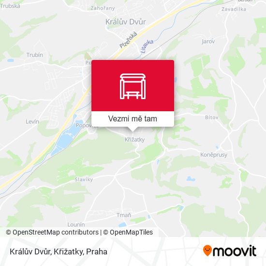 Králův Dvůr, Křižatky mapa