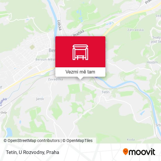 Tetín, U Rozvodny mapa
