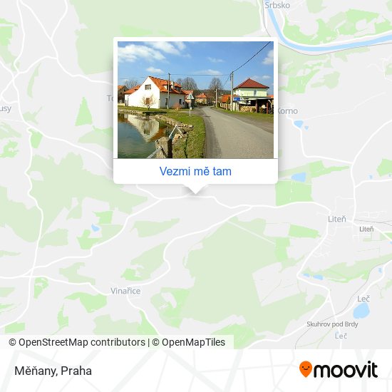 Měňany mapa