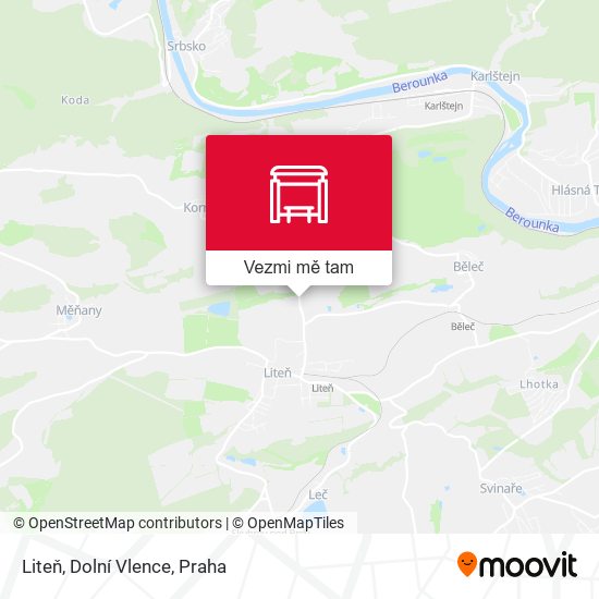 Liteň, Dolní Vlence mapa