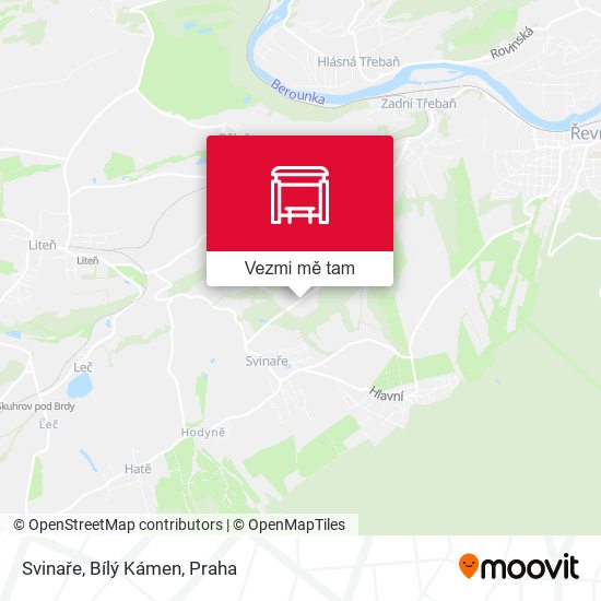 Svinaře, Bílý Kámen mapa