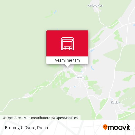 Broumy, U Dvora mapa