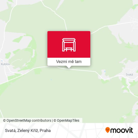 Svatá, Zelený Kříž mapa