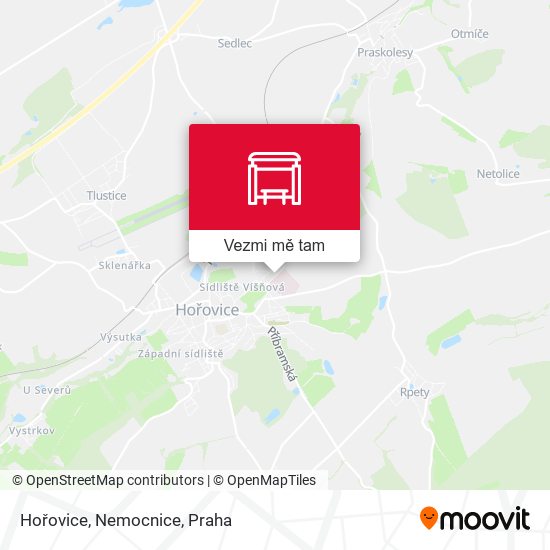 Hořovice, Nemocnice mapa