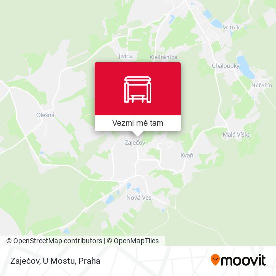 Zaječov, U Mostu mapa