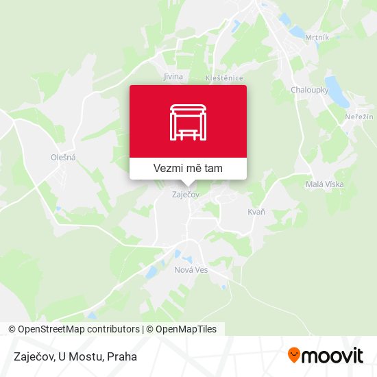 Zaječov, U Mostu mapa