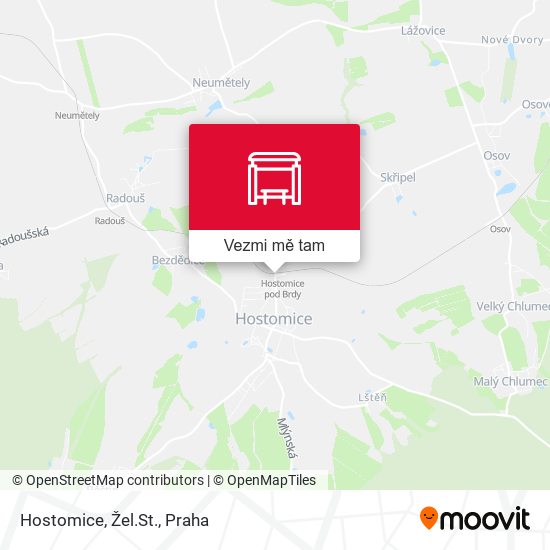 Hostomice, Žel.St. mapa