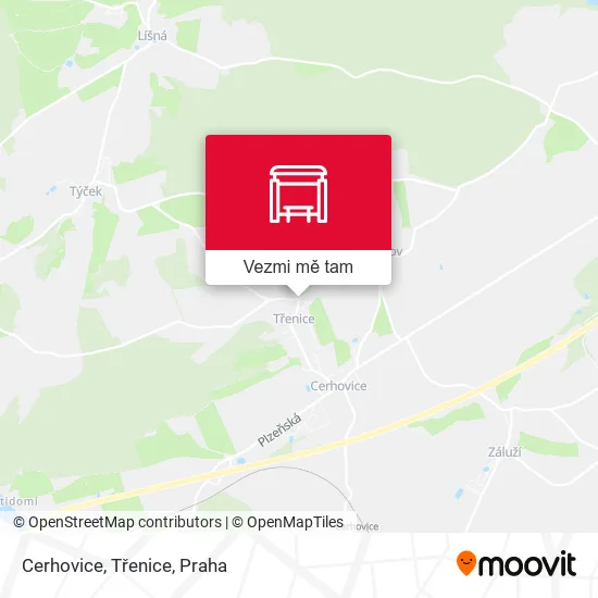 Cerhovice, Třenice mapa