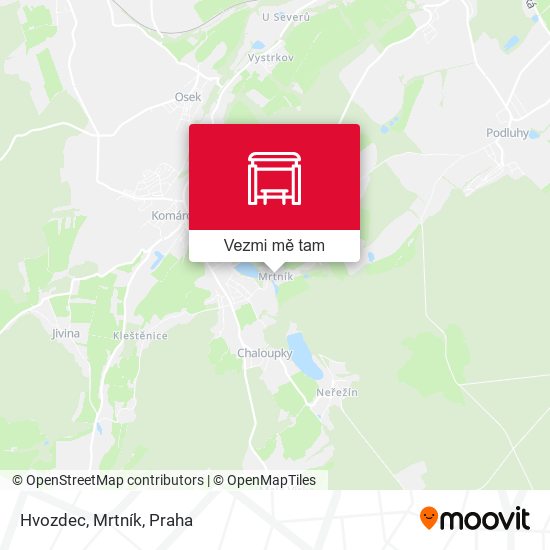 Hvozdec, Mrtník mapa