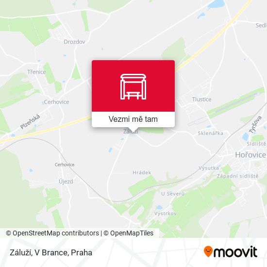 Záluží, V Brance mapa