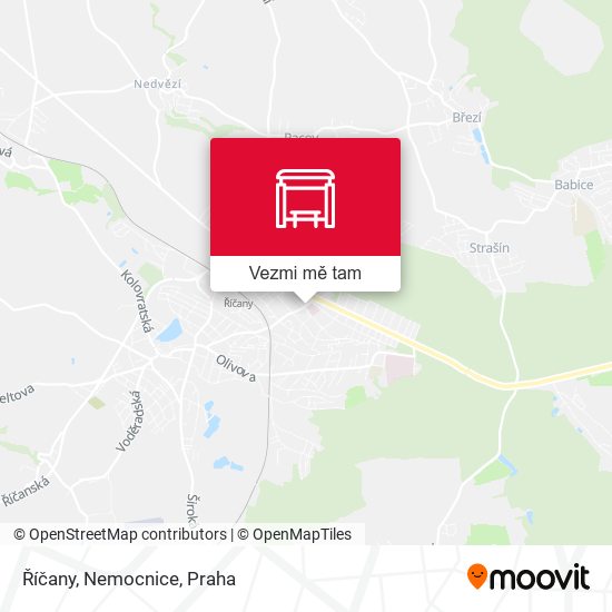 Říčany, Nemocnice mapa