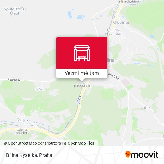 Bílina Kyselka mapa