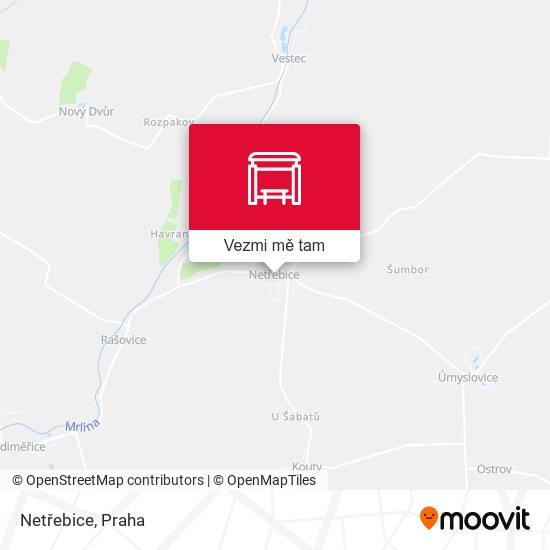 Netřebice mapa