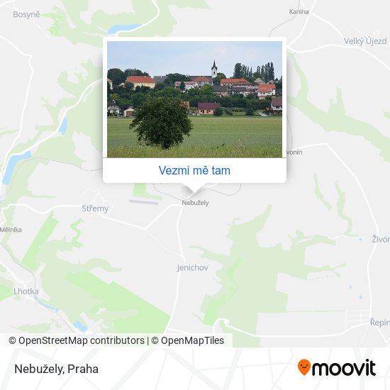 Nebužely mapa