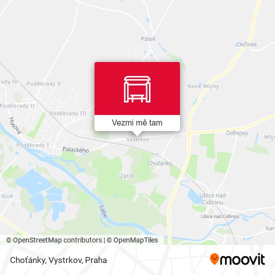 Choťánky, Vystrkov mapa