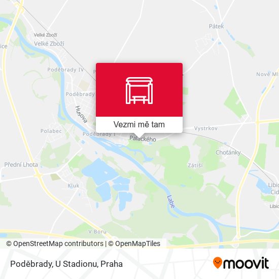 Poděbrady, U Stadionu mapa