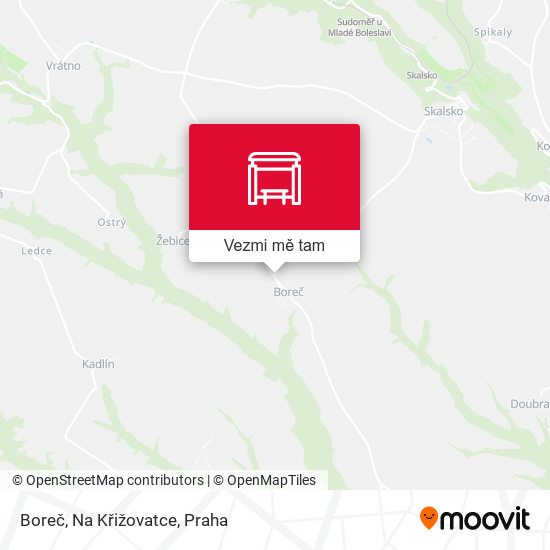 Boreč, Na Křižovatce mapa