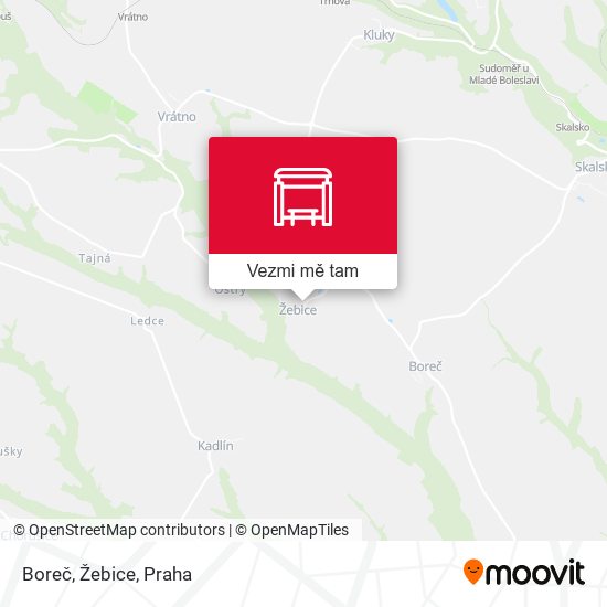 Boreč, Žebice mapa