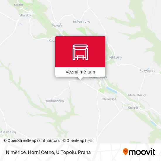 Niměřice, Horní Cetno, U Topolu mapa
