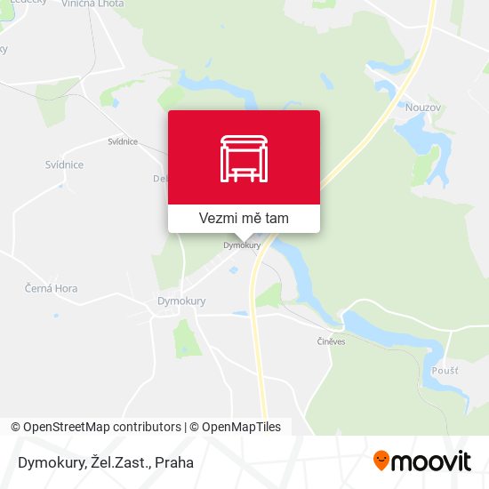 Dymokury, Žel.Zast. mapa