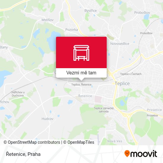 Řetenice mapa