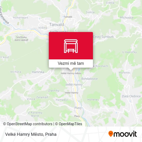 Velké Hamry Město mapa