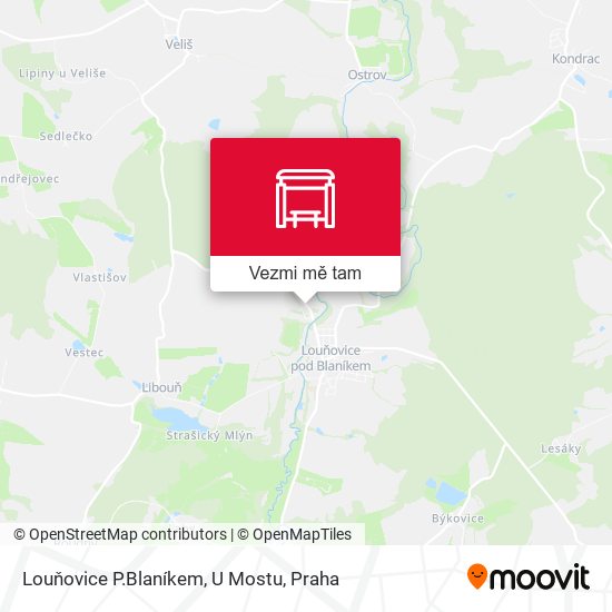 Louňovice P.Blaníkem, U Mostu mapa