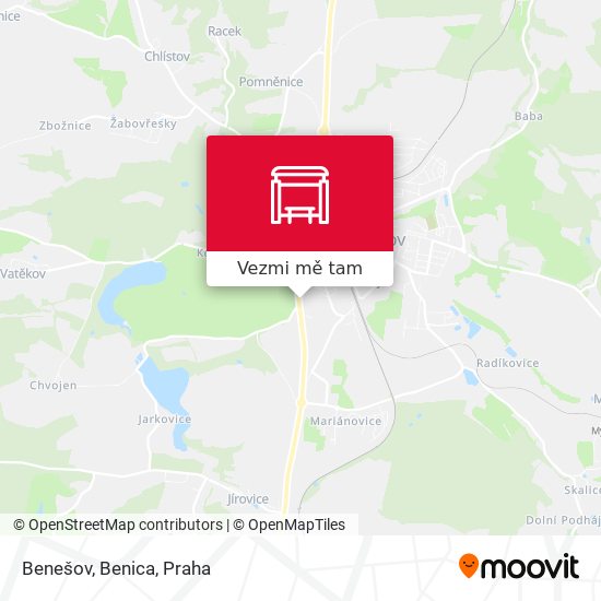 Benešov, Benica mapa