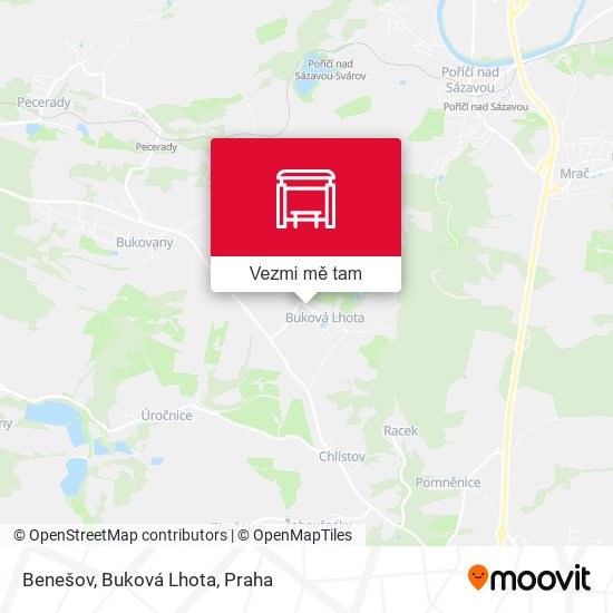 Benešov, Buková Lhota mapa