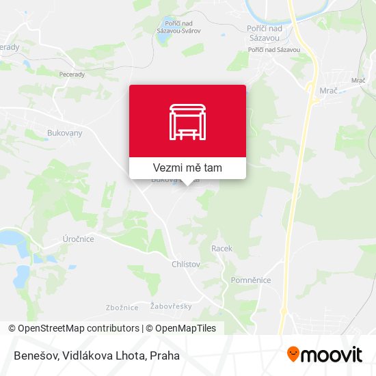 Benešov, Vidlákova Lhota mapa