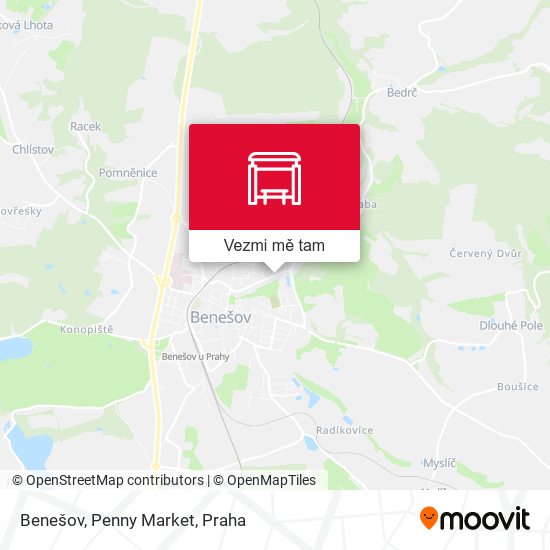 Benešov, Penny Market mapa