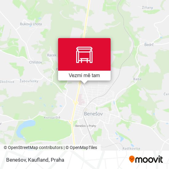 Benešov, Kaufland mapa