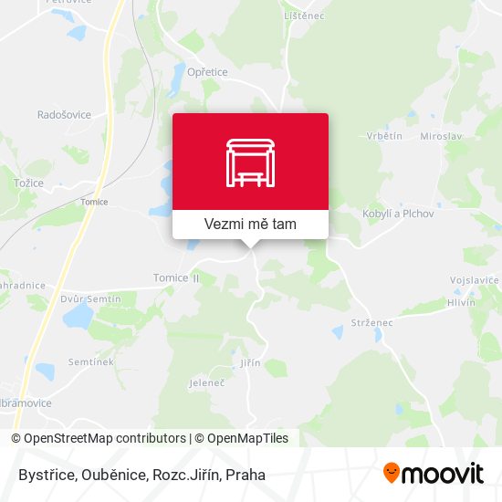 Bystřice, Ouběnice, Rozc.Jiřín mapa