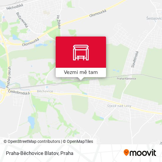 Praha-Běchovice Blatov mapa