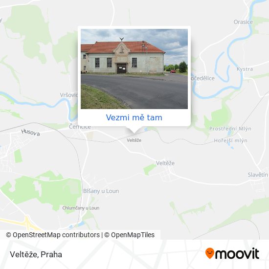 Veltěže mapa
