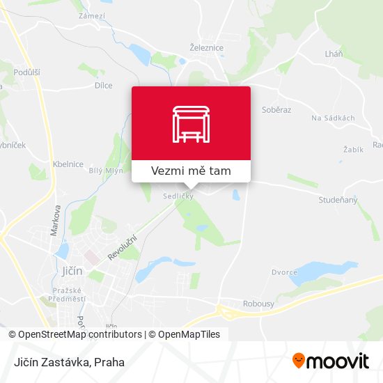 Jičín Zastávka mapa