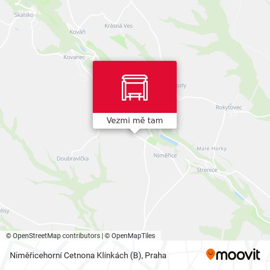 Niměřicehorní Cetnona Klínkách (B) mapa