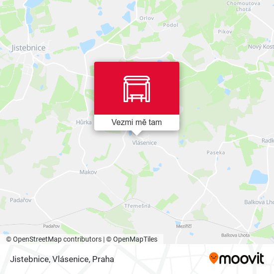 Jistebnice, Vlásenice mapa