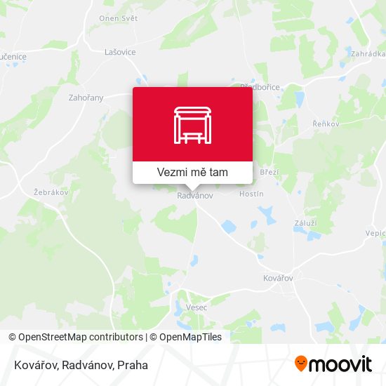 Kovářov, Radvánov mapa