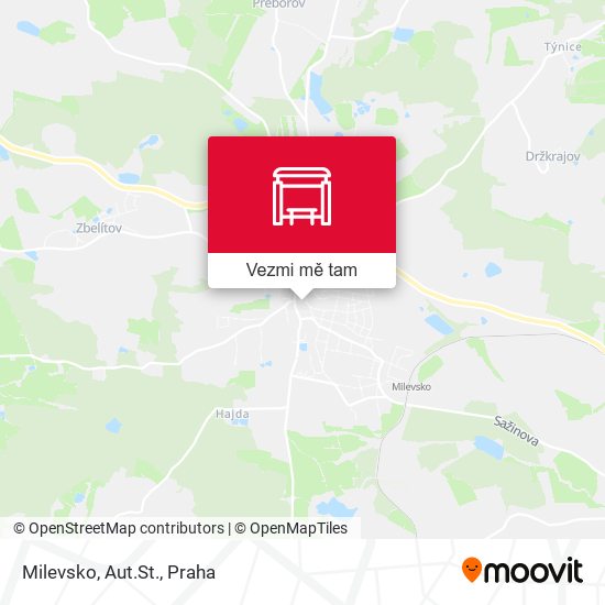 Milevsko, Aut.St. mapa